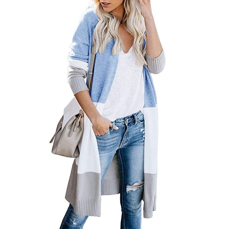 Damen Langer Strickcardigan mit grafischem Muster R&B