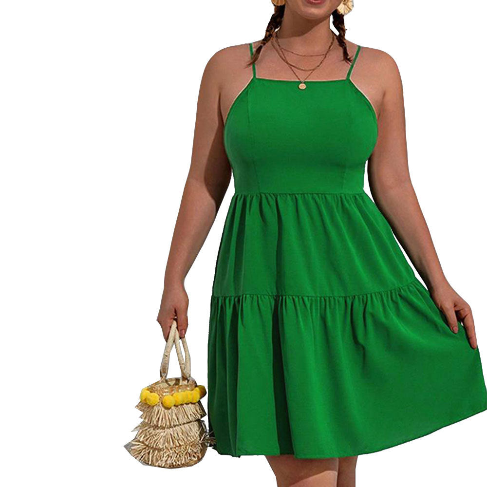 Damen Freizeitkleid mit verführerischem Volant und verstellbaren Spagettiträgern R&B