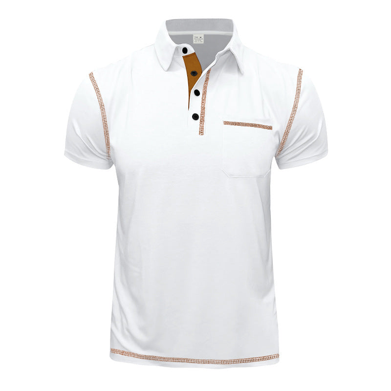 Herren Poloshirt mit modernem Kragen und praktischen Knopfdetails R&B
