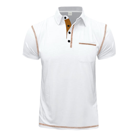 Herren Poloshirt mit modernem Kragen und praktischen Knopfdetails R&B
