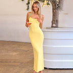 Damen Figurbetontes Langarmkleid mit elegantem Herzausschnitt und fließendem Schnitt EB
