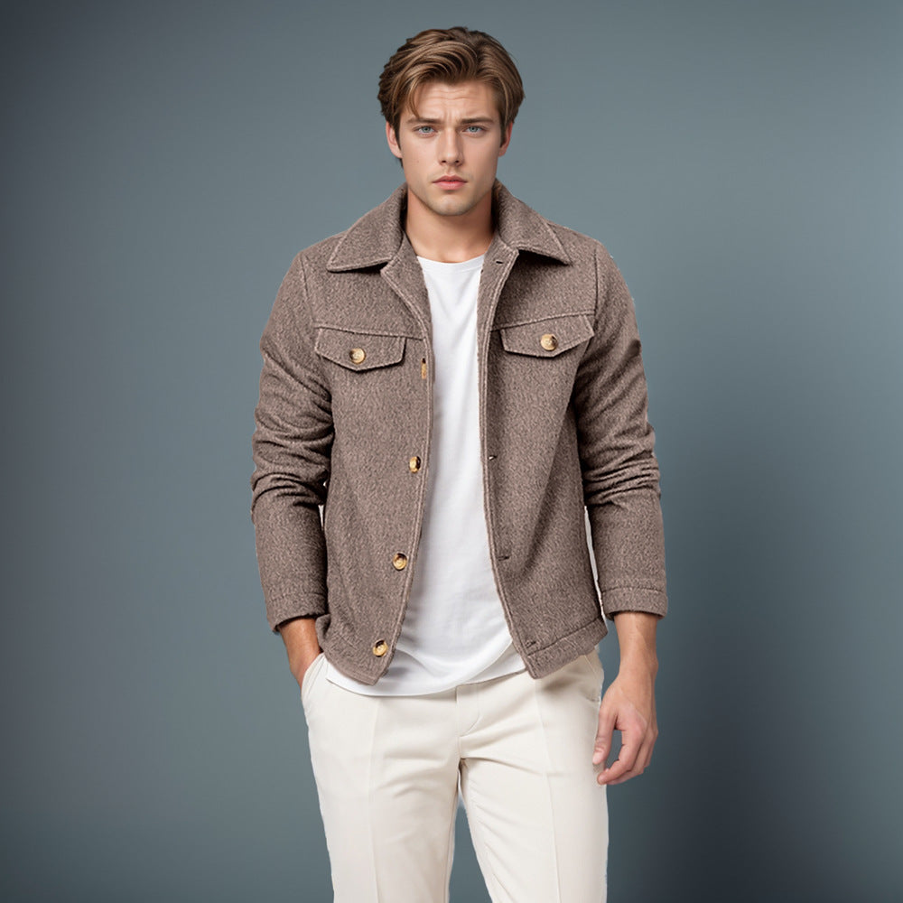 Herren Trendige Boucle-Jacke R&B