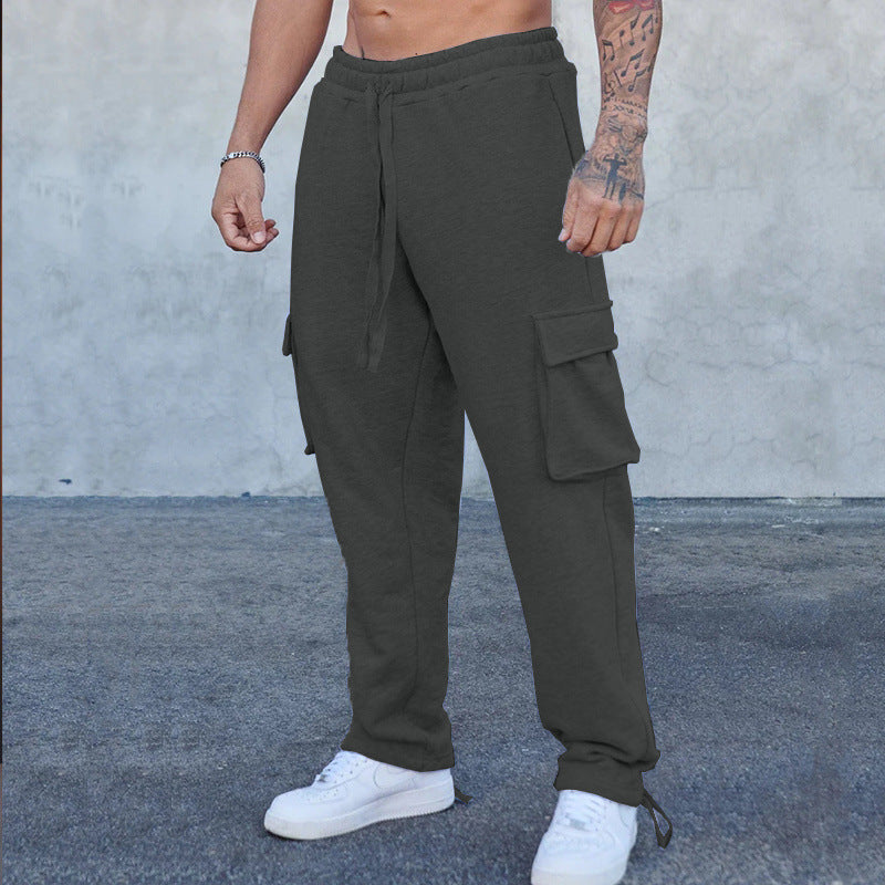 Herren entspannte Cargo-Hose mit praktischem Taschen-Design und elastischem Bund R&B