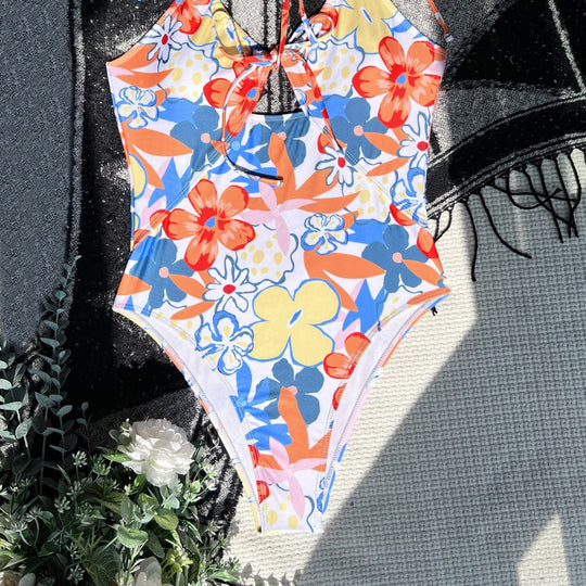 Damen Floral Design Einteiler Badeanzug R&B