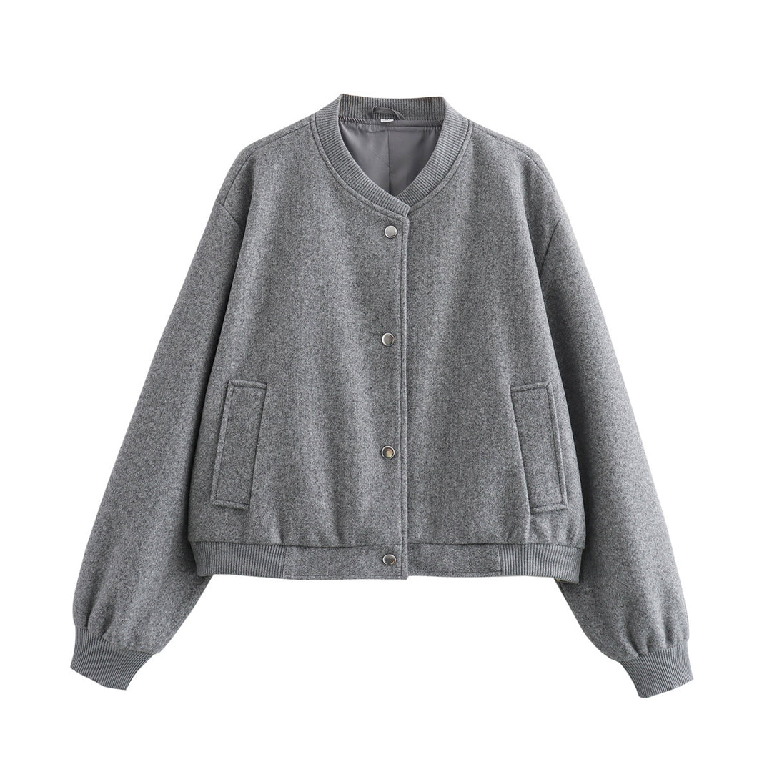 Damen lässige Oversize-Jacke mit Knopfverschluss R&B