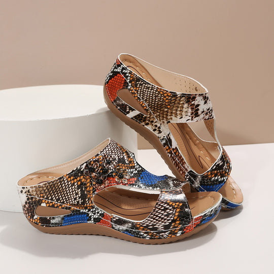 Damen komfortable Sandalen mit floralem Design R&B
