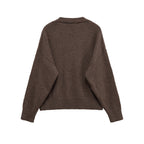 Damen V-Ausschnitt Strickpullover mit lässigem Schnitt R&B