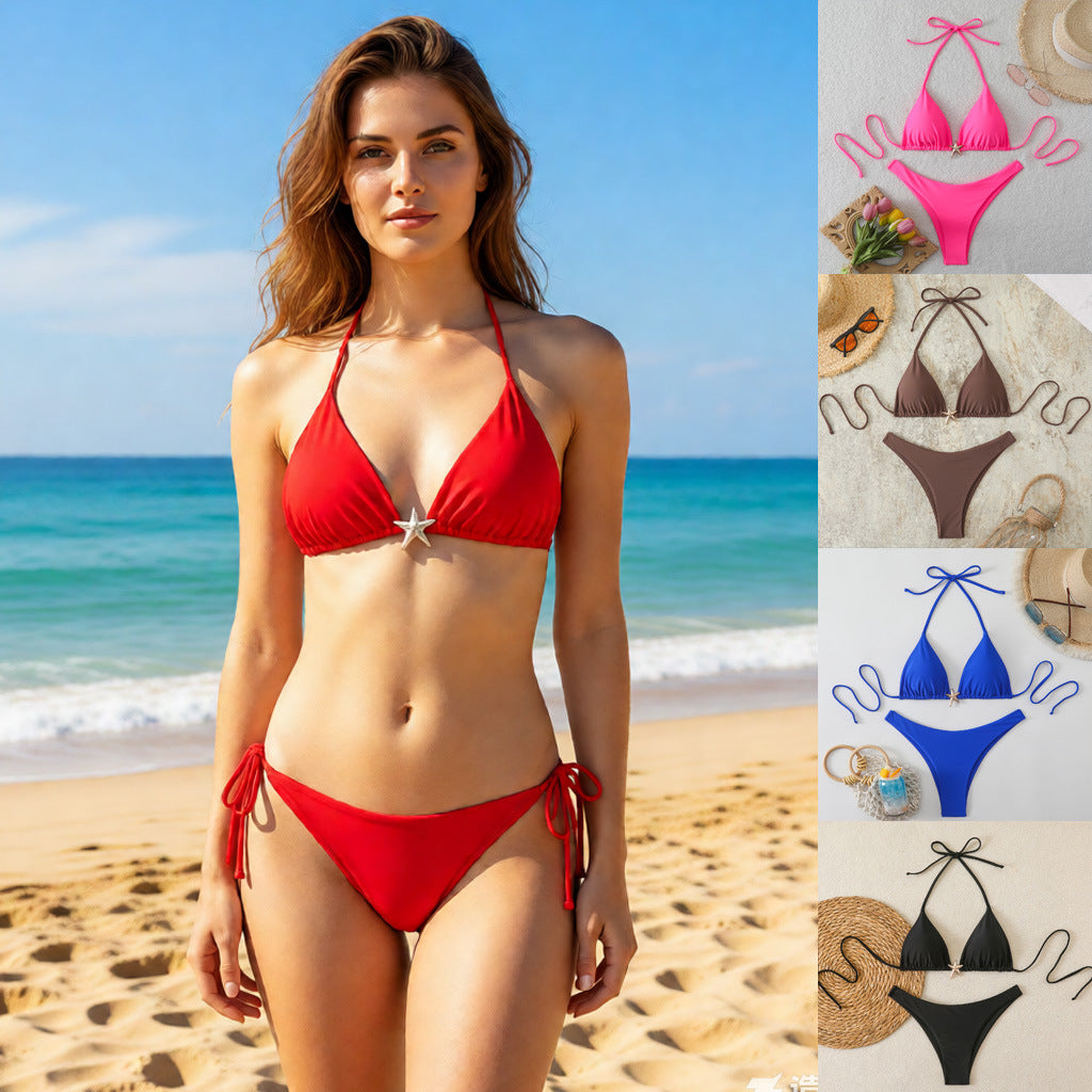 Damen Triangel-Bikini mit modischem Stern-Detail R&B