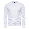 Herren nan klassisches langärmliges Baumwollshirt mit Rundhalsausschnitt und elastischen Bündchen R&B