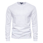 Herren nan klassisches langärmliges Baumwollshirt mit Rundhalsausschnitt und elastischen Bündchen R&B