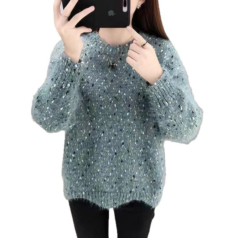 Damen Flauschiger Pulli mit einzigartigem Strukturdesign und funkelnden Akzenten R&B
