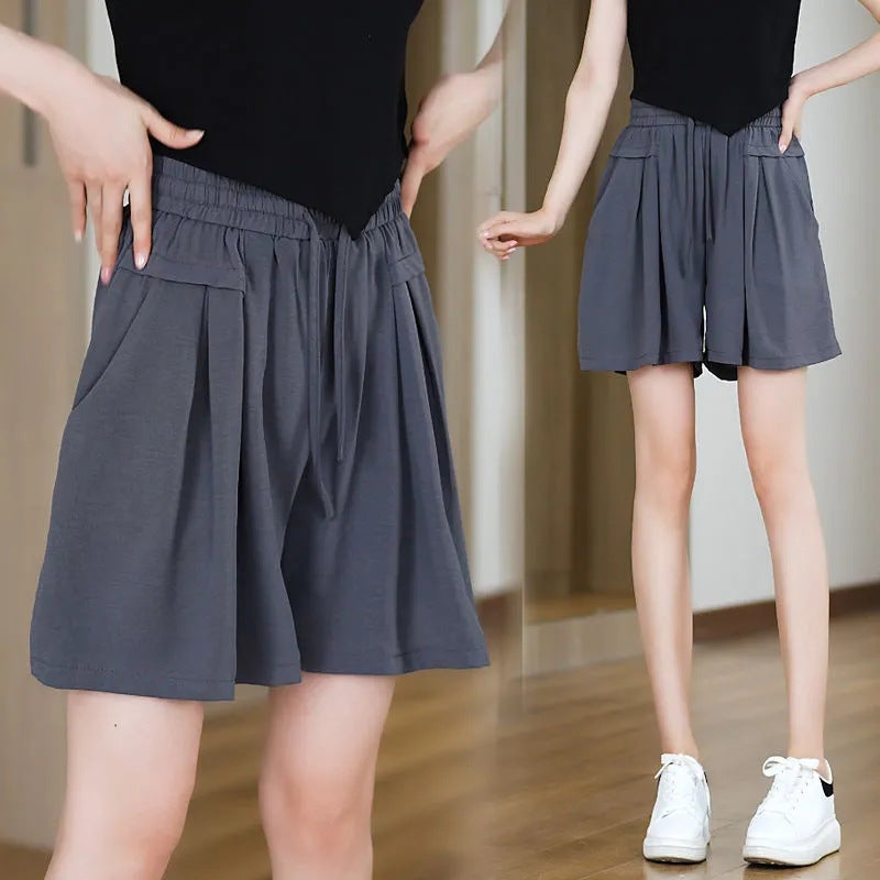 Damen kurze Freizeithose mit elastischem Taillenbund und praktischen Seitentaschen R&B