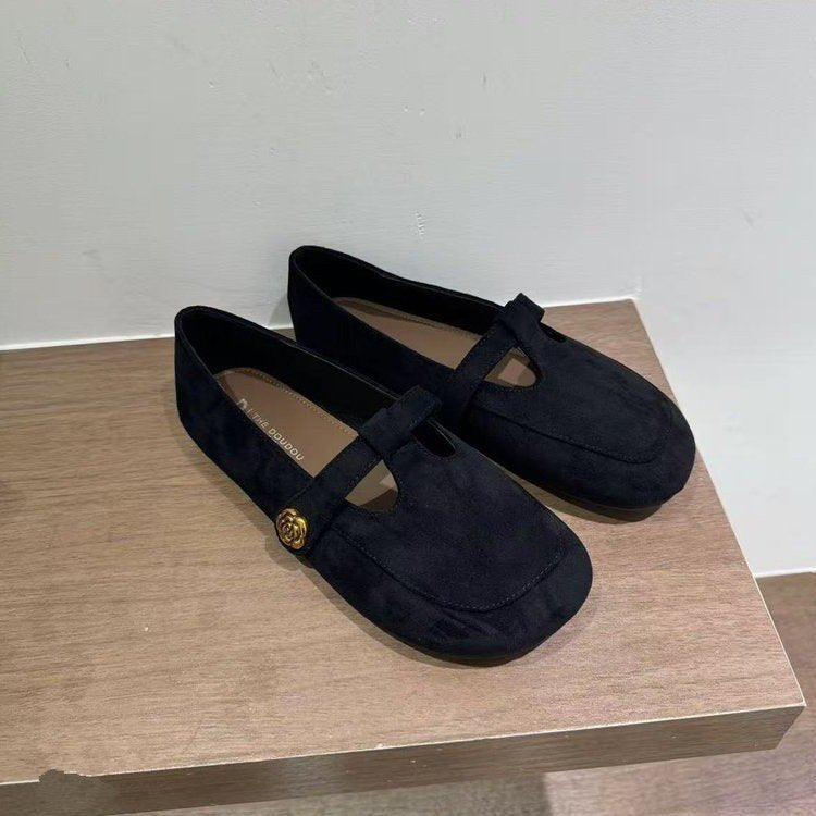 Damen Ballerinas mit modischem Riemchen und eleganter Schnallenverzierung R&B