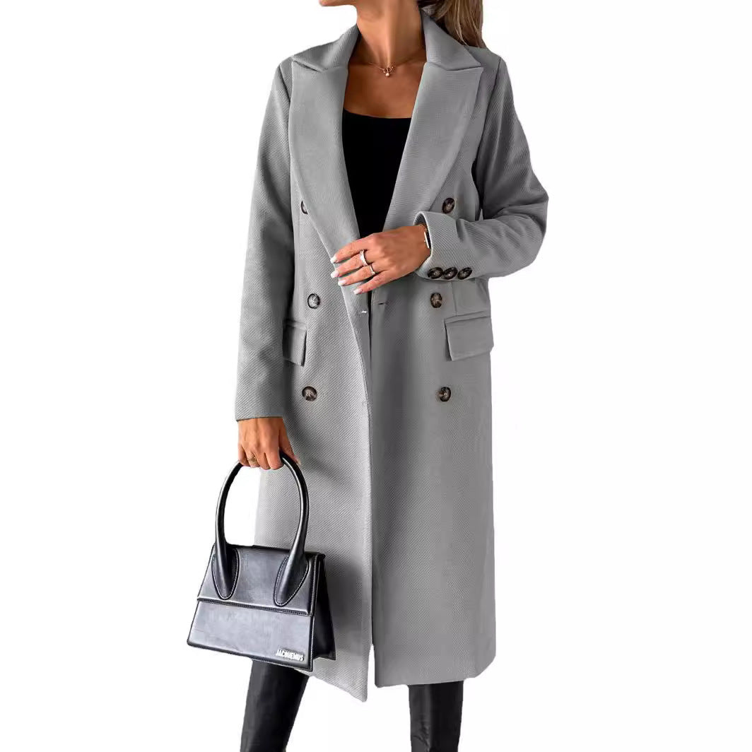 Damen Eleganter doppelt-gesetzter Trenchcoat R&B