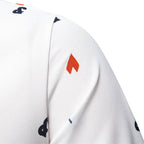 Herren nan legeres kurzärmeliges Piqué-Poloshirt mit geometrischem Allover-Print, Kentkragen und kontrastbesatz R&B