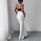Damen Elegantes, figurbetontes Abendkleid mit Kunstseiden-Raffung R&B