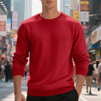 Herren lässiger Rundhals-Sweatshirt aus hochwertigem Baumwollmix mit strukturiertem Material R&B