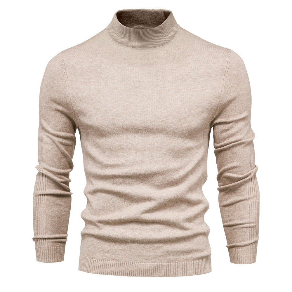 Herren Rollkragenpullover aus weichem Strickmaterial mit feiner Rippstruktur