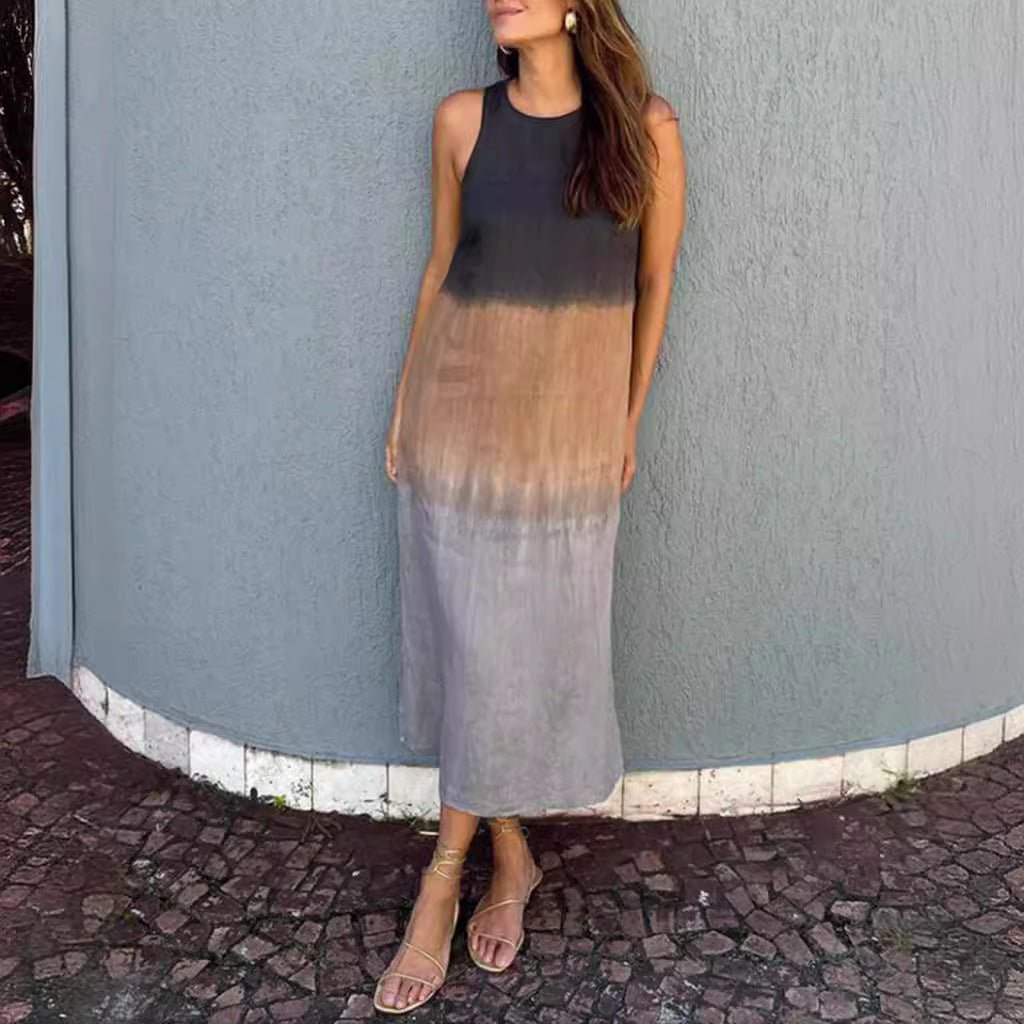 Damen Maxikleid mit elegantem Farbverlauf und großzügigem Schnitt Heidi-Mode
