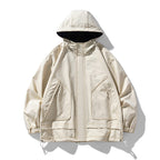 Herren winddichte praktische Outdoor-Jacke mit verstellbarer Kapuze und großen Taschen R&B