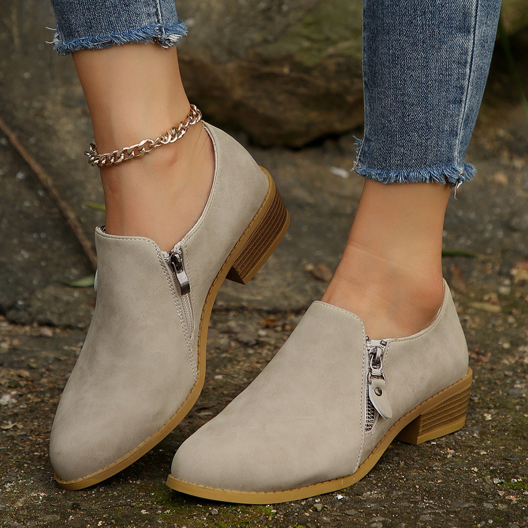 Damen modische Stiefeletten mit elegantem Reißverschlussdesign R&B