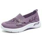 Damen nan gestrickter Slip-On Slipper mit 3D-Blumenstickerei und ergonomischer Komfort-Zwischensohle R&B