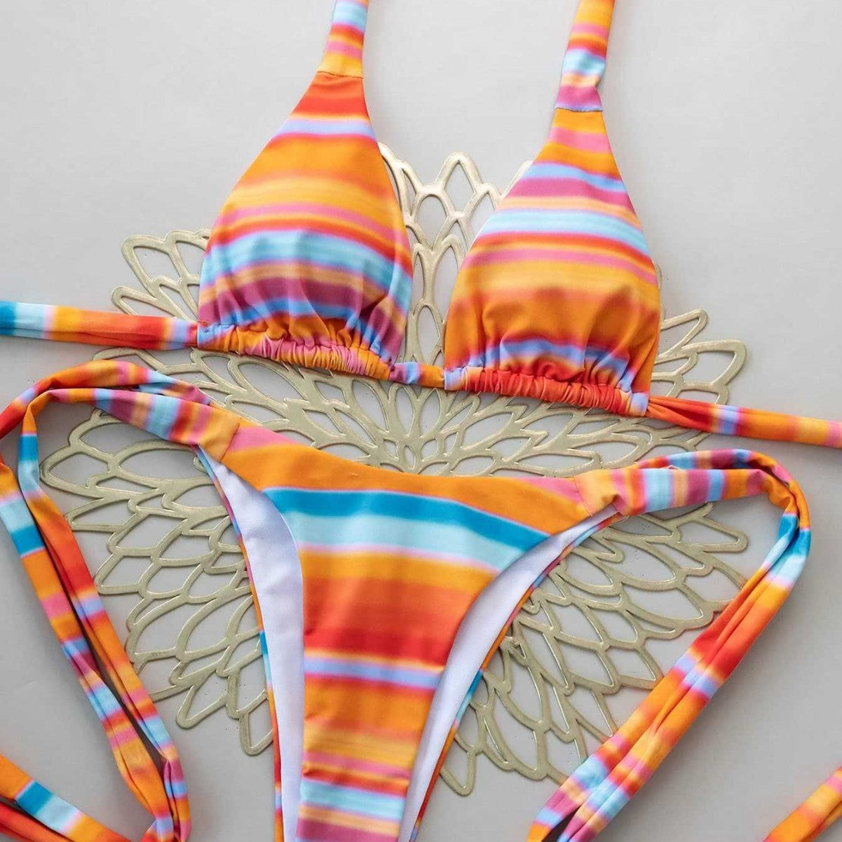 Damen Triangel-Bikini mit verstellbaren Bändern