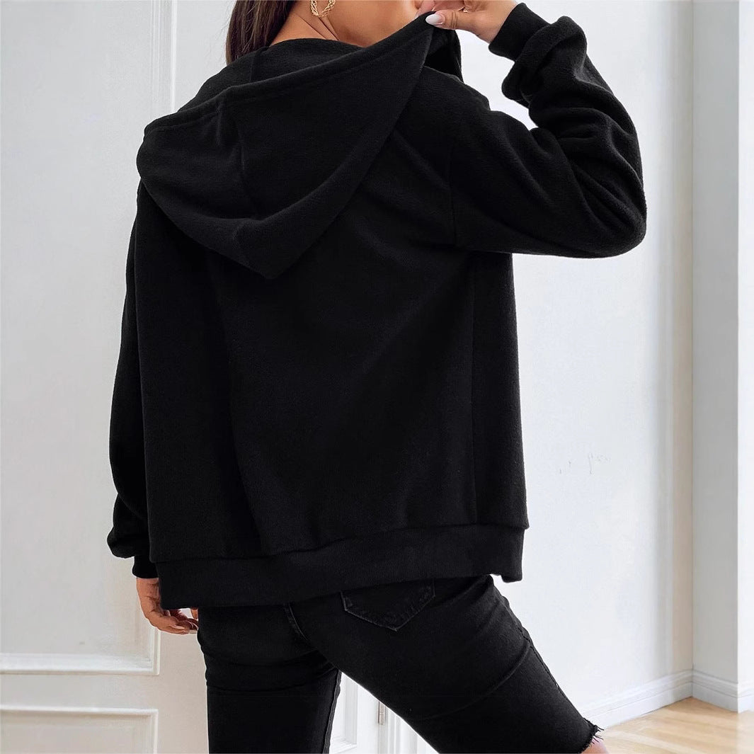 Damen Fleece-Jacke mit durchgehendem Reißverschluss und Kapuze R&B
