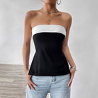 Damen Bandeau-Top mit eleganten Farbblockdesign R&B