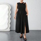 Damen Maxikleid mit seitlichem Schlitz und elegantem Design R&B