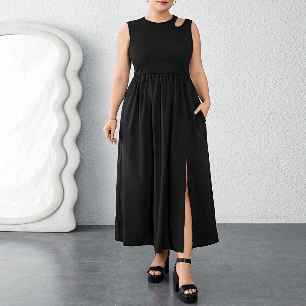 Damen Maxikleid mit seitlichem Schlitz und elegantem Design R&B