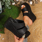 Damen Wedge-Sandalen mit geflochtenem Riemendesign R&B