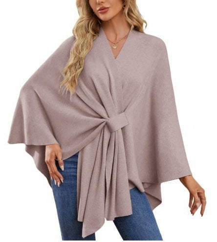 Damen Eleganter Wickelpullover mit asymmetrischem Schnitt R&B