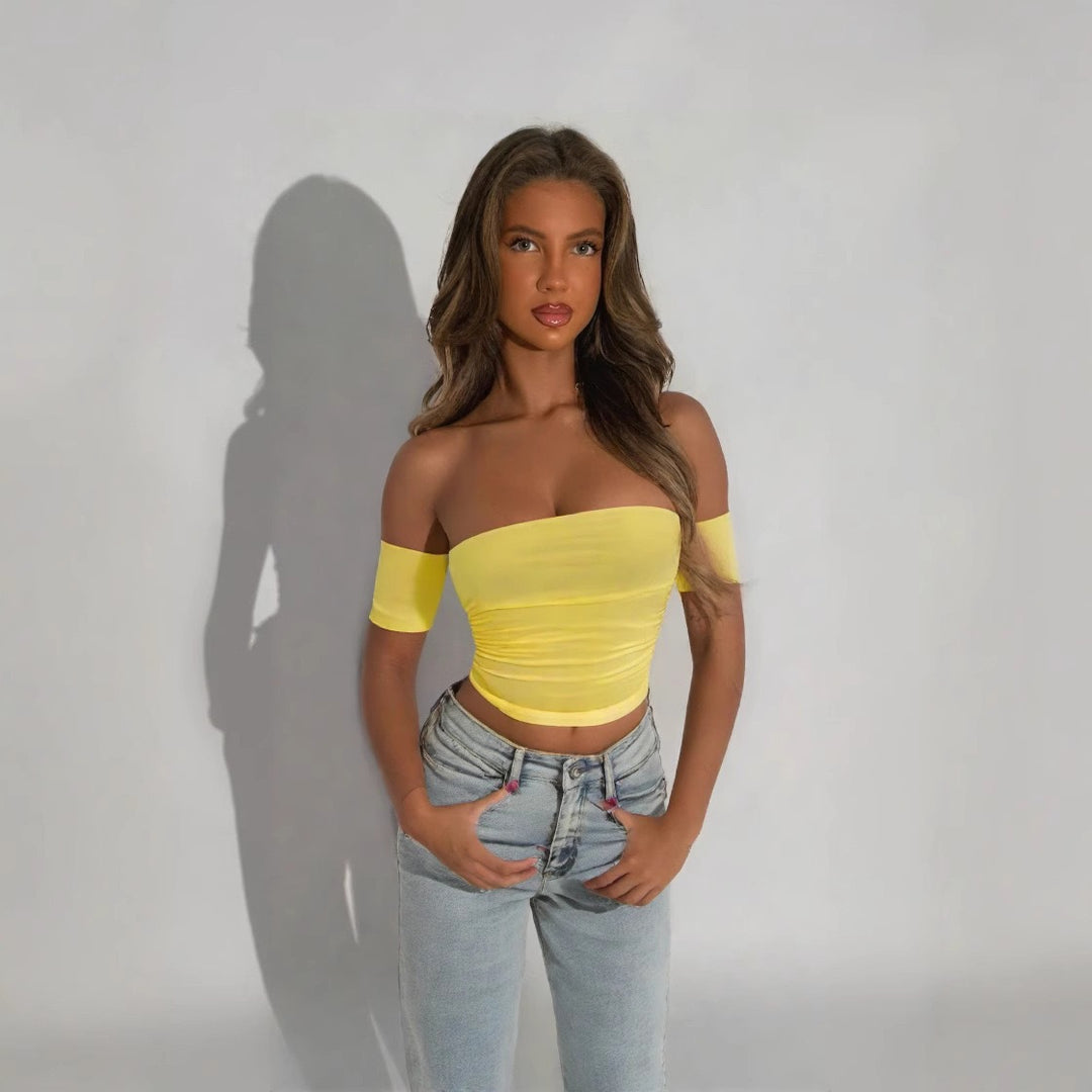 Damen Off-Shoulder Top mit figurformendem Schnitt R&B
