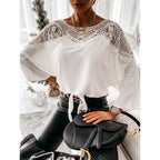 Damen elegante Bluse mit Spitze