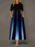 Damen Maxikleid mit eleganten Seitentaschen und luxuriösem Glanz R&B