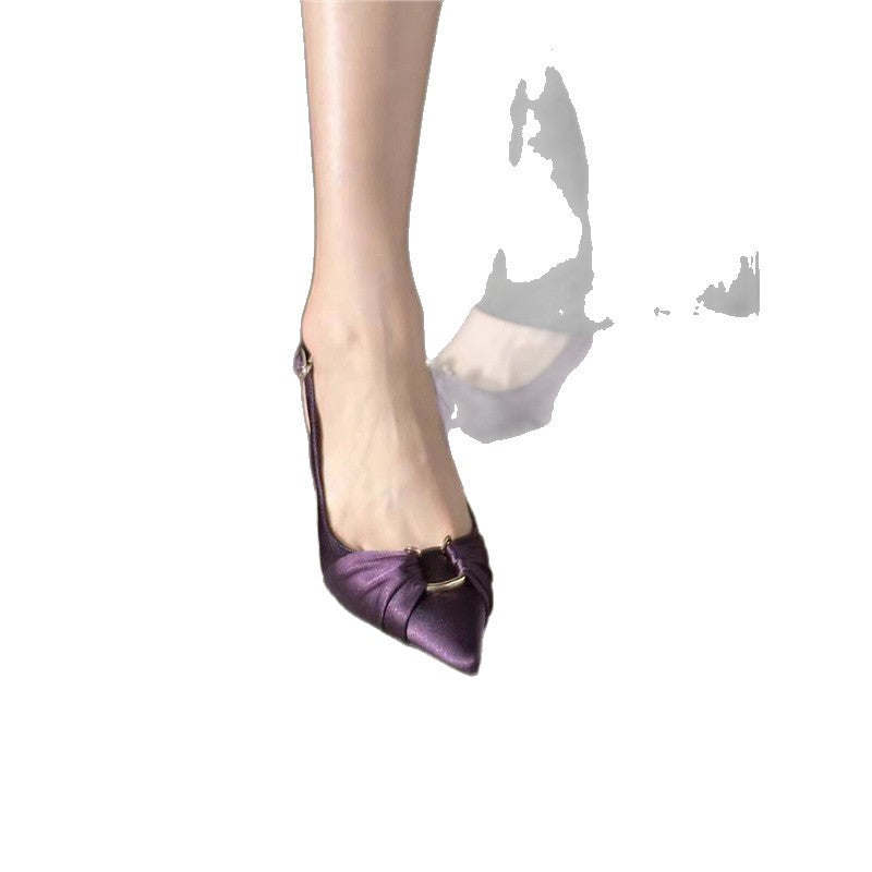 Damen Slingback High Heel Schuhe mit dekorativem Knotendesign R&B