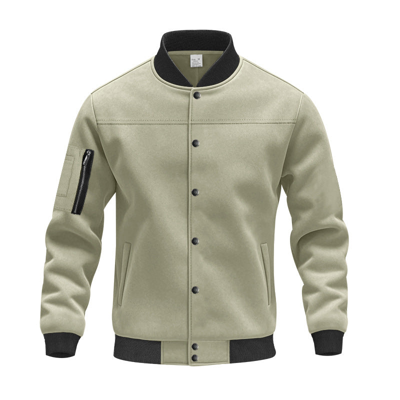 Herren modische Collegejacke mit praktischen Reißverschlusstaschen und elastischen Bündchen R&B