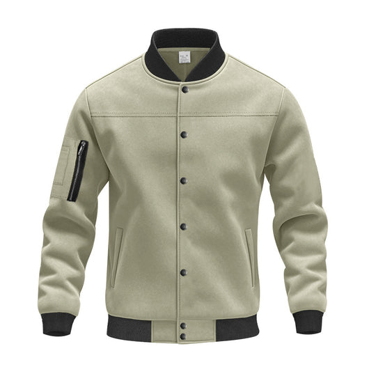Herren modische Collegejacke mit praktischen Reißverschlusstaschen und elastischen Bündchen R&B