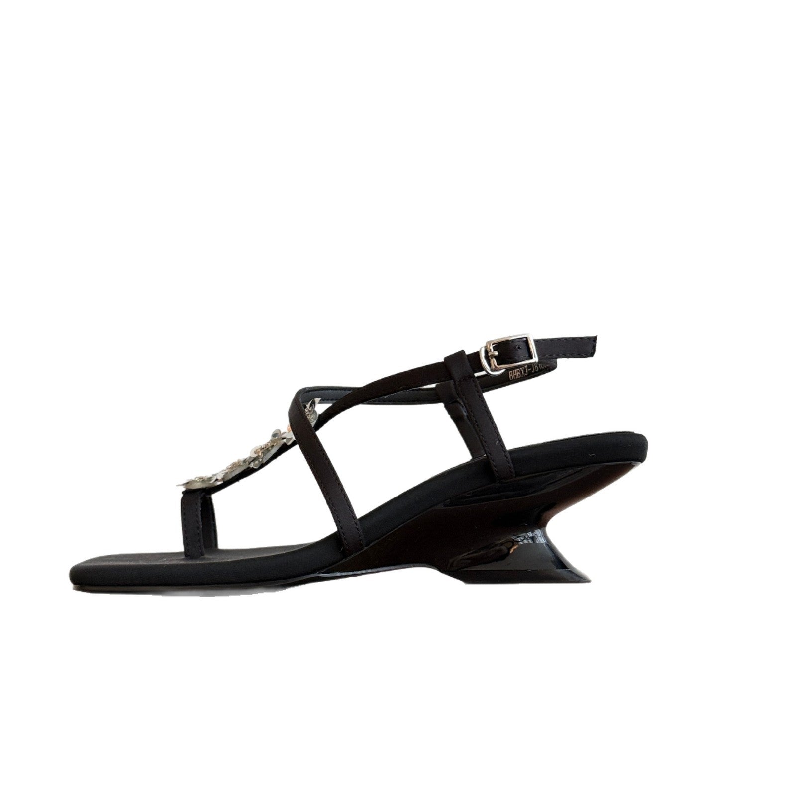 Damen Flache Sandalen mit funkelndem Blumendekor und eleganter Riemchenverbindung