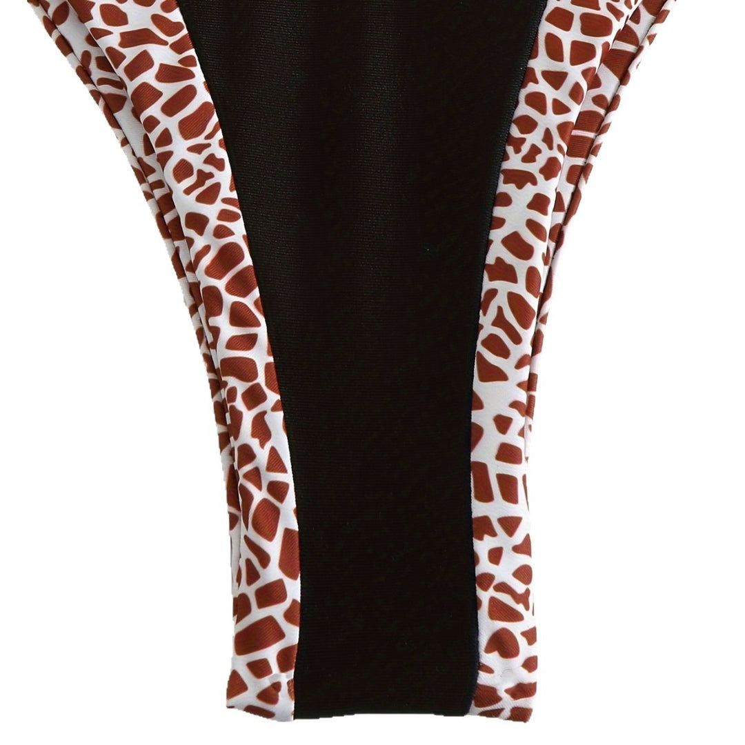 Damen Triangel-Bikini mit stilvollem Giraffenmuster R&B