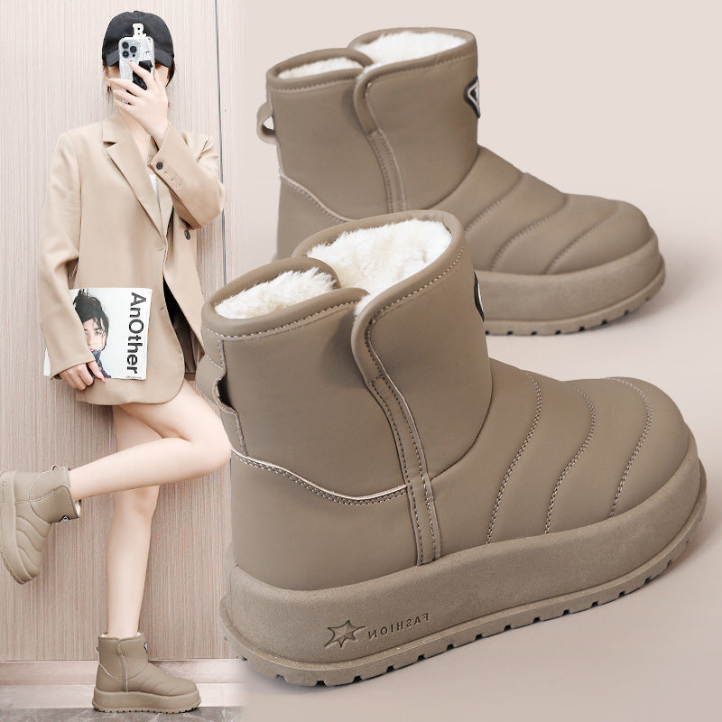 Damen warme Winterstiefel mit kuscheligem Innenfutter und robustem Profil R&B