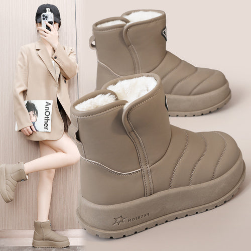 Damen warme Winterstiefel mit kuscheligem Innenfutter und robustem Profil R&B