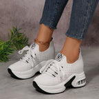 Damen Sportliche Sneakers mit atmungsaktivem Strickdesign und rutschfester Sohle R&B