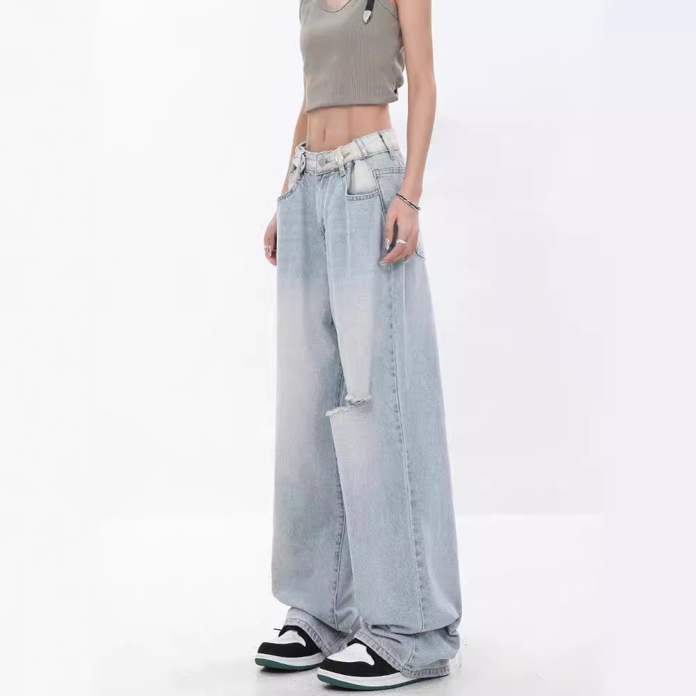 Damen Baggy-Jeans mit hohen Taille und lässiger Passform R&B