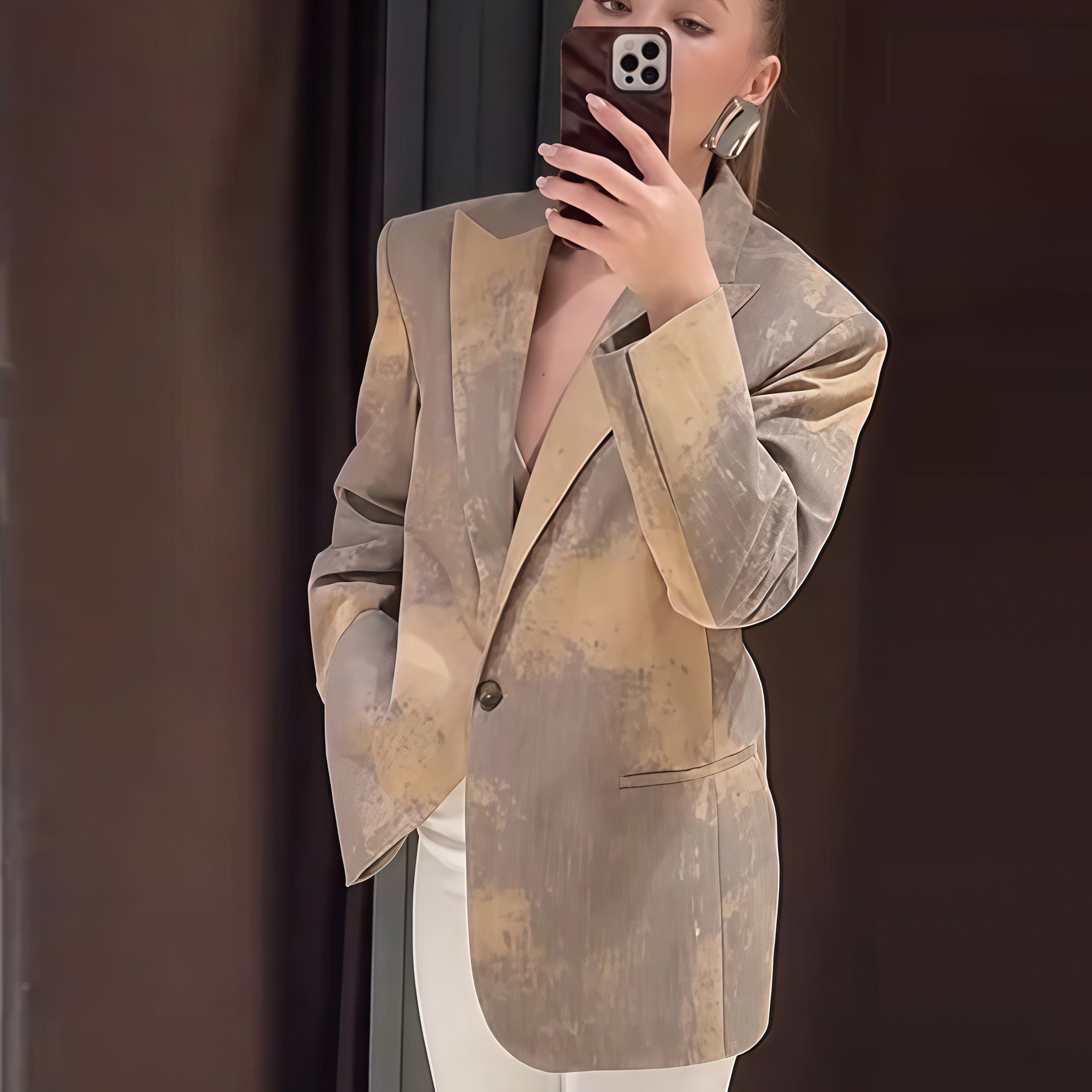Damen Modischer Oversized-Blazer mit strukturiertem Design R&B