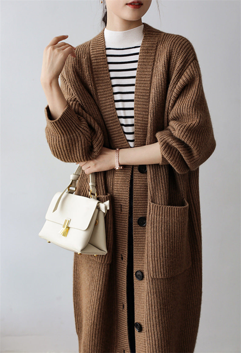Damen Strickmantel mit praktischen Seitentaschen und eleganten Knopfdetails R&B