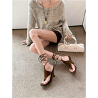 Damen Wedge-Sandalen mit modischem Leopardenprint und Riemchen R&B