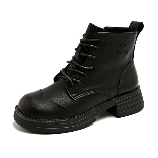 Damen gefütterte Stiefeletten mit modischem Zipper und derben Profilsohle R&B