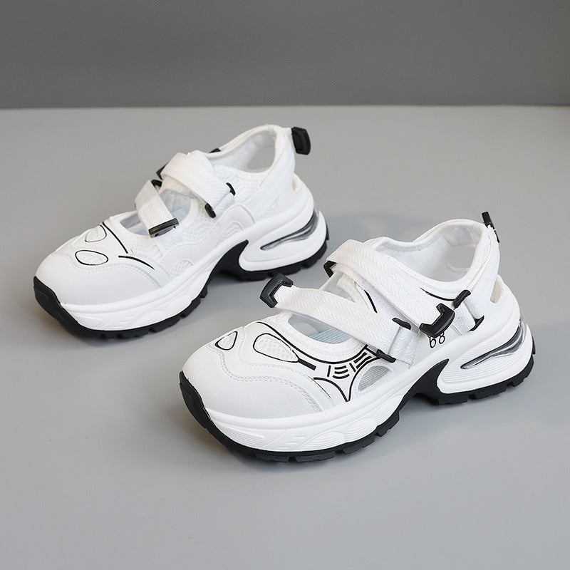 Damen Sportliche Sneakers mit verstellbarem Riemen und atmungsaktiver Obermaterialstruktur R&B
